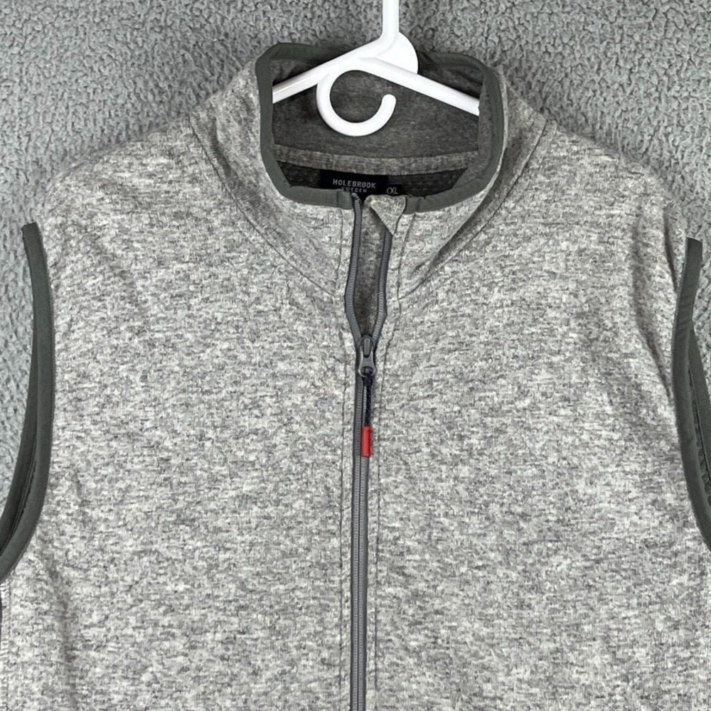 Holebrook Sweden Vest Men's XXL Heather Grey Wool Blend Full Zip Zipped Pockets - Picture 2 of 14